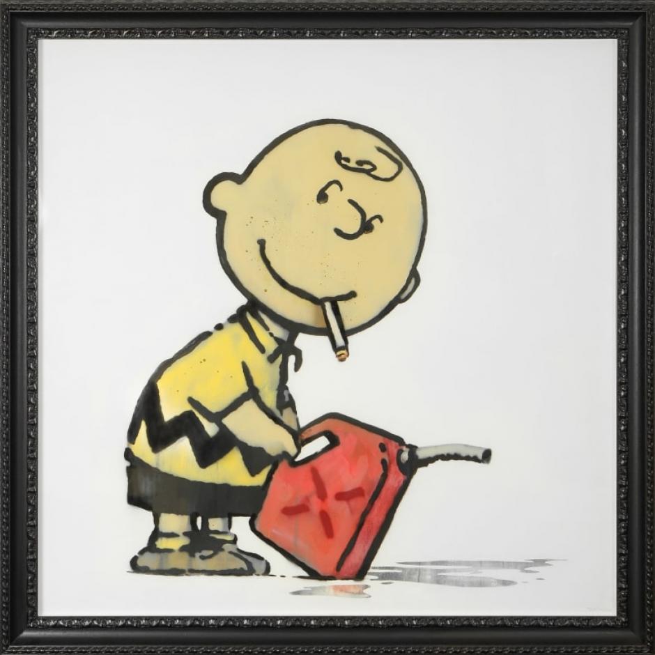 «El iniciador de fuego Charlie Brown», la obra de Banksy vendida por 4 millones de dólares en Art Basel Miami Beach