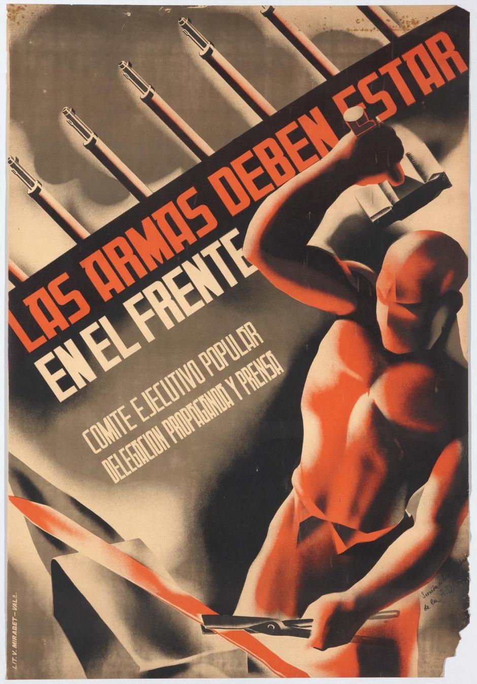 «Las armas deben estar en el frente», sección de artes plásticas de la Alianza de intelectuales para la defensa de la cultura, 1937