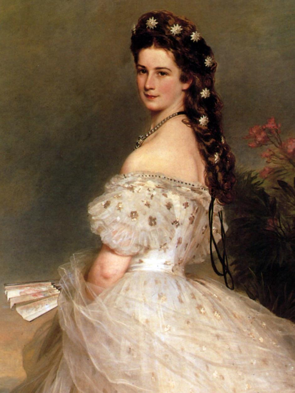 La emperatriz con un vestido de gala cortesano de Franz Xaver Winterhalter, en 1865.