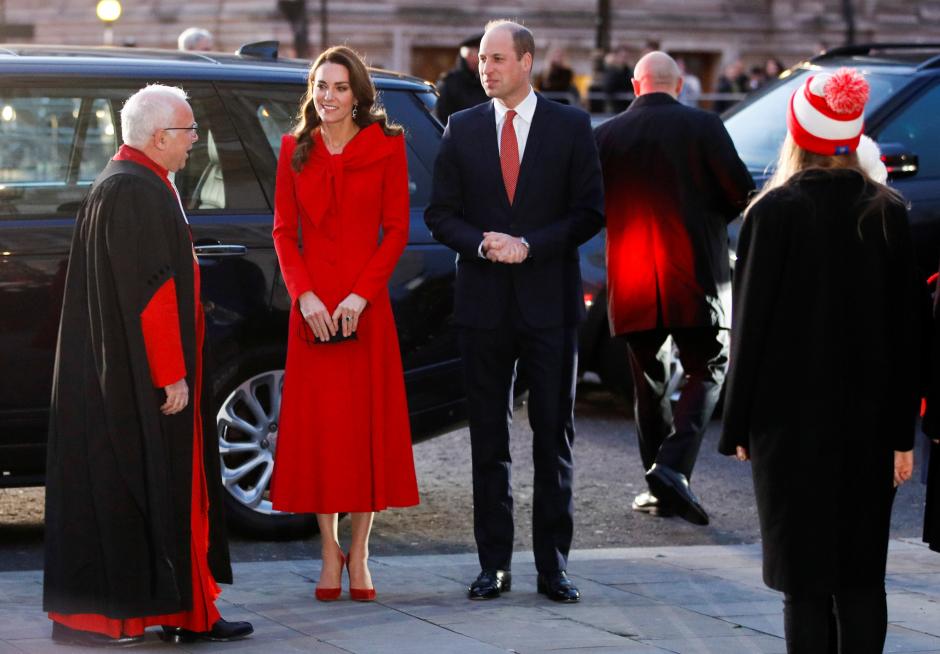 Prince William and Kate Middleton The Duke and Duchess of Cambridge attending Christmascommunity service  in London. Picture date: Wednesday December 8, 2021.
