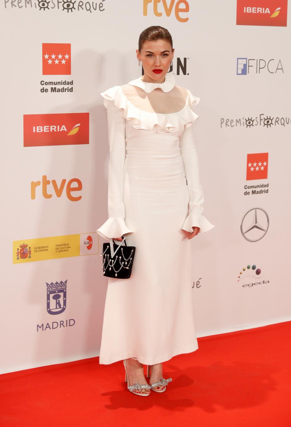 La actriz Marta Nieto a su llegada a la gala de entrega de los Premios Forqué, en su vigésimo séptima edición, hoy sábado en el Palacio Municipal de Ifema