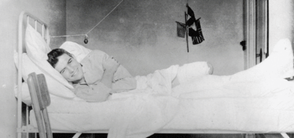 Ernest Hemingway en el hospital durante la I Guerra Mundial