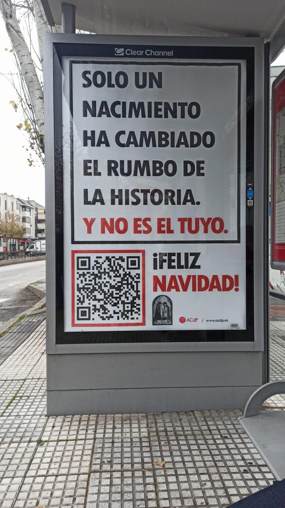 Este mensaje navideño se puede ver en 64 ciudades españolas
