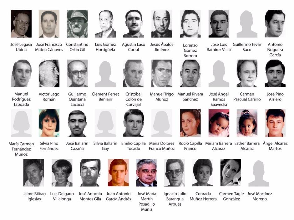 Imagen de todos los asesinados por Henri Parot