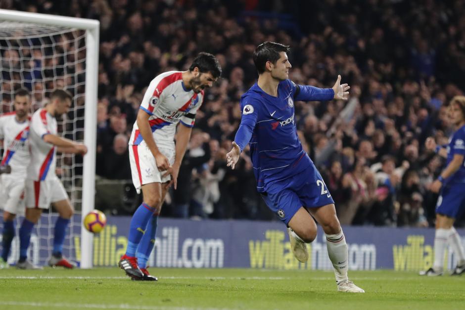 Morata celebra un gol con el Chelsea