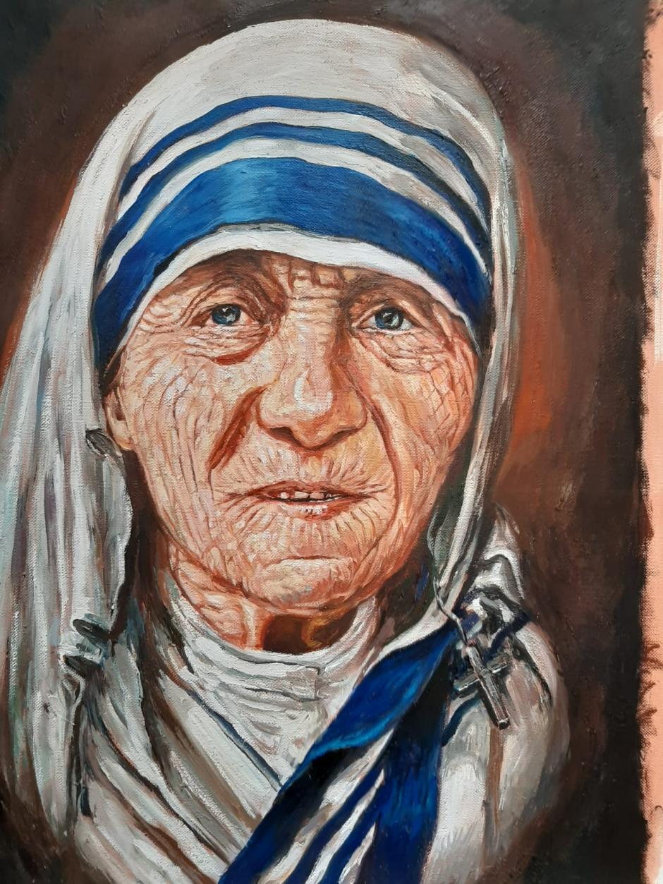 Madre Teresa de Calcuta, pintada por Adam