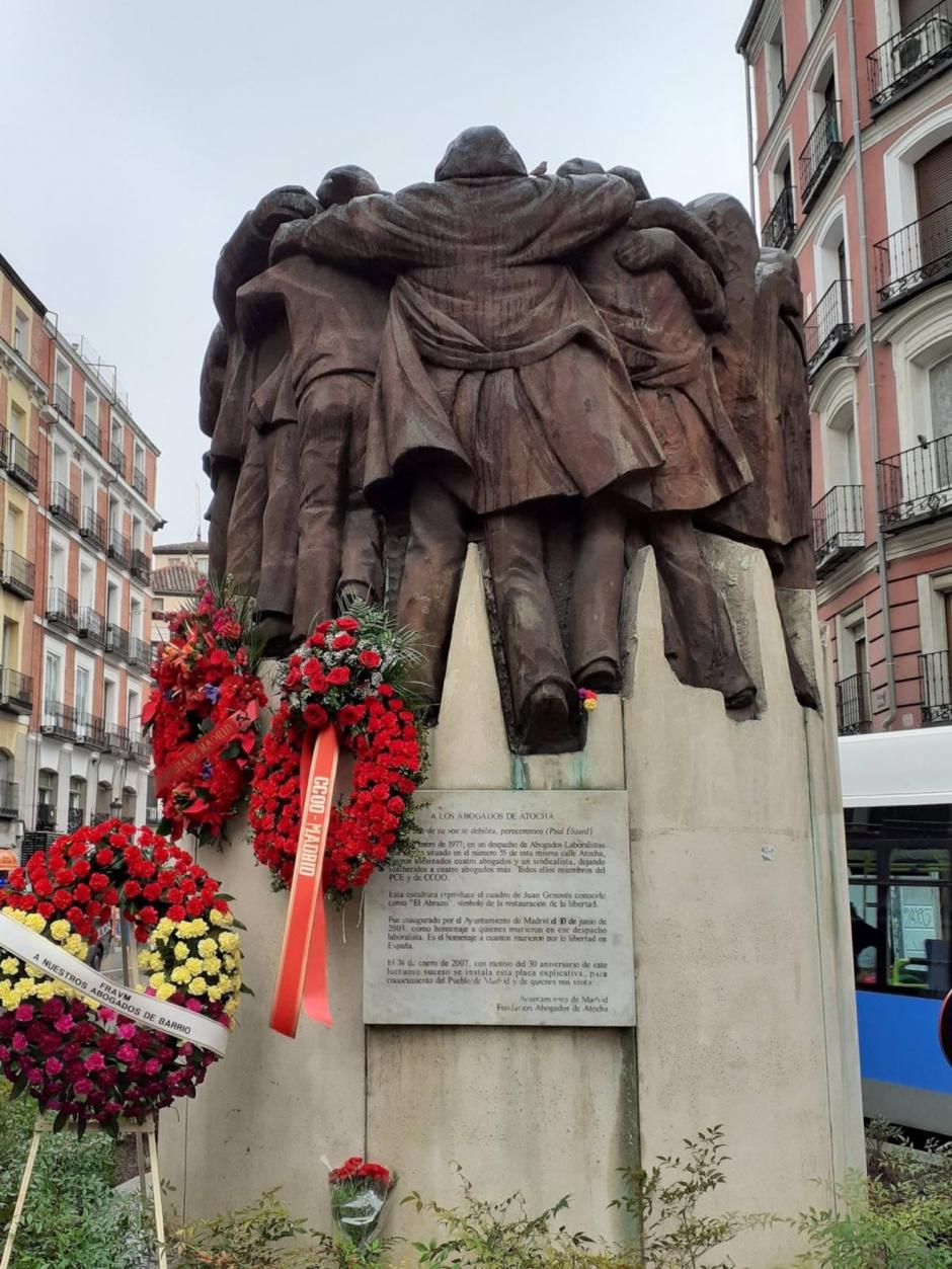 Monumento a los abogados asesinados en la calle Atocha de Madrid