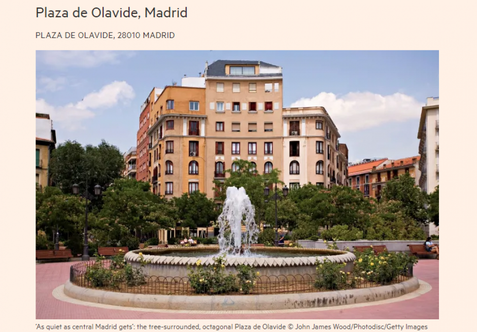 La plaza de Olavide de Madrid, en un artículo del Financial Times