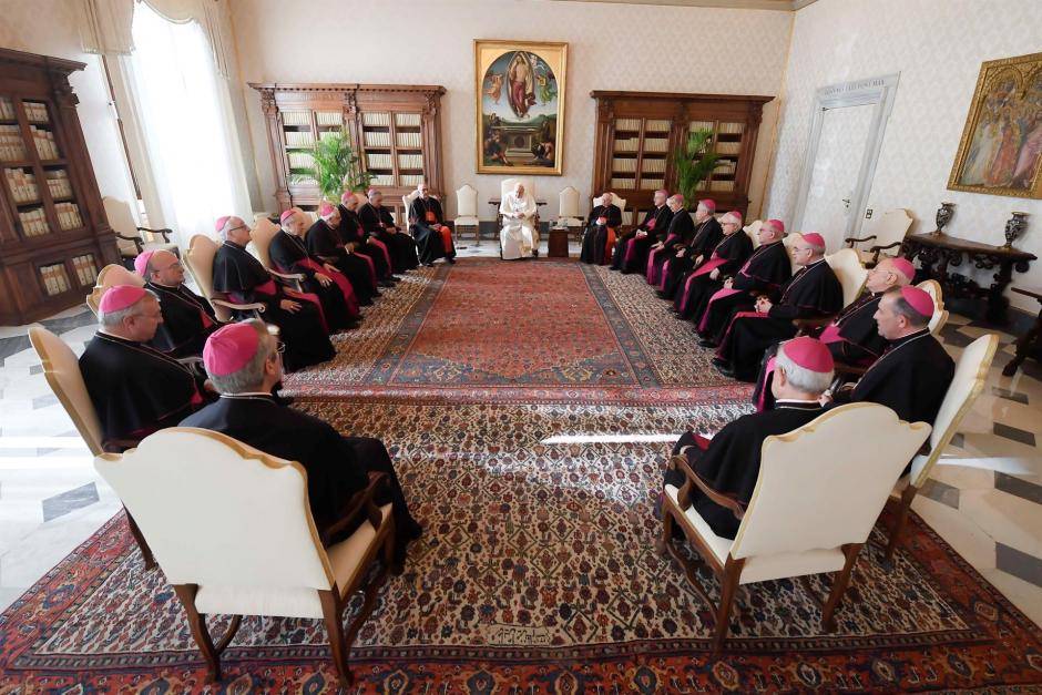 Sala donde los obispos españoles han mantenido su audiencia con el Santo Padre