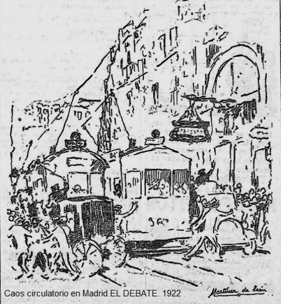 Ilustración de El Debate representando el caos en las ciudades de 1922