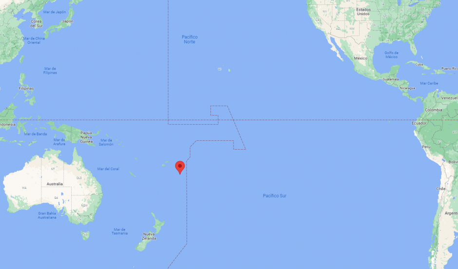 Tonga, Japón y la costa de Chile, en el mapa
