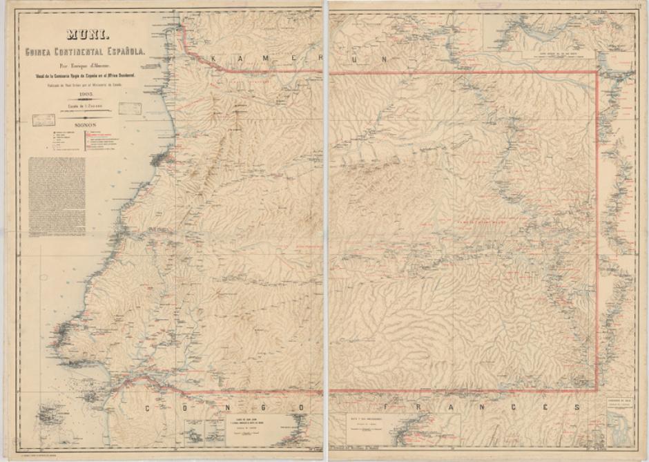 Guinea española mapa realizado por D'Almonte