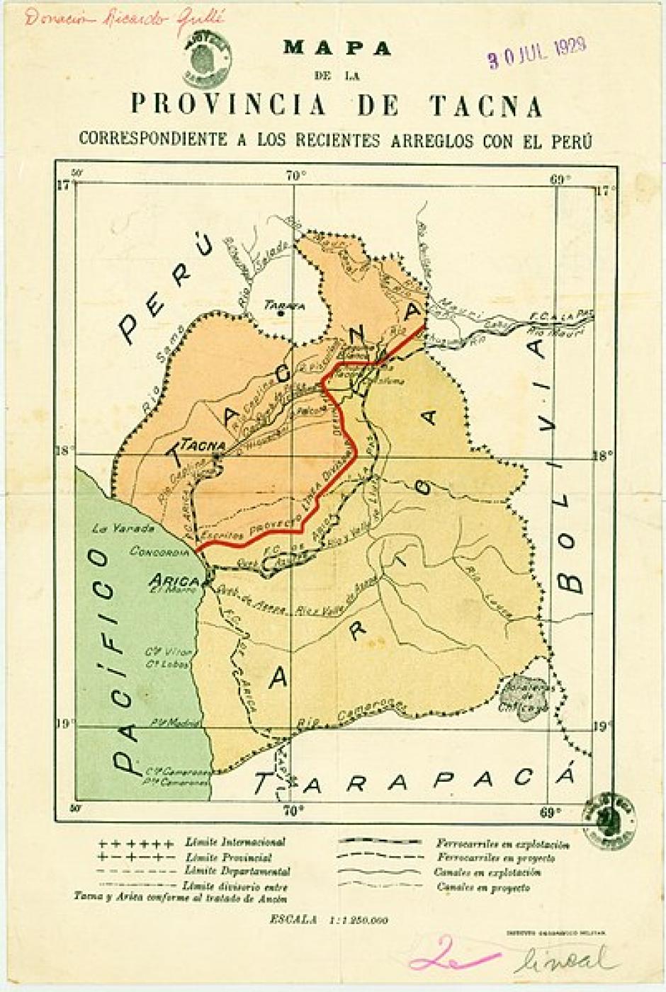 Mapa de la Provincia de Tacna (1929)