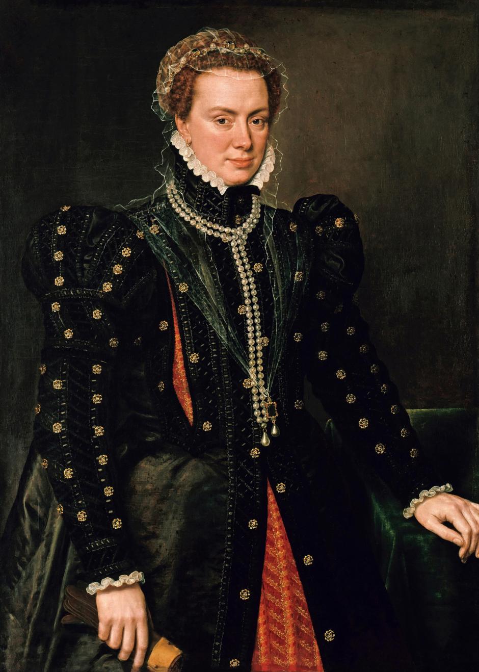 Retrato de Margarita de Parma con el collar de perlas de Germana de Foix