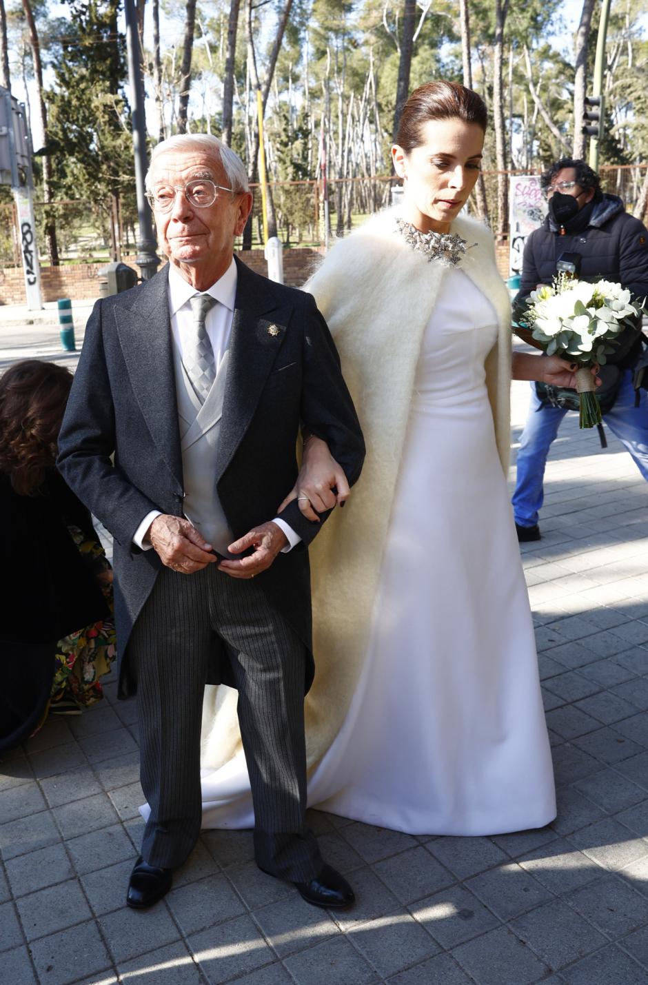 Alejandra Anson and Rafael Anson during her wedding with Ignacio Sampedro in Madrid on Saturday, 22 January 2022.