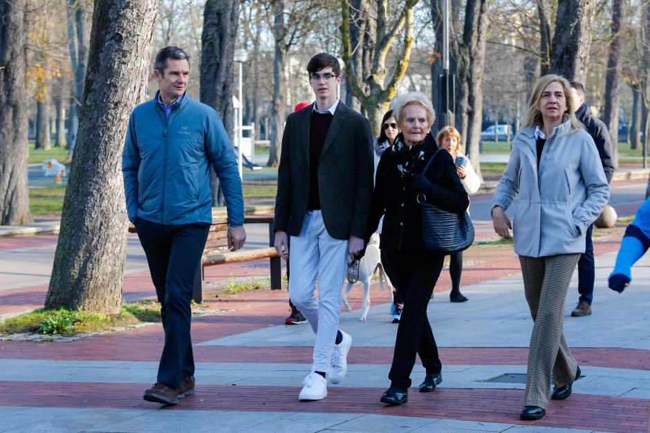 Cristina de Borbon with Iñaki Urdangarin and sons in Vitoria on Wednesday, 25 December 2019