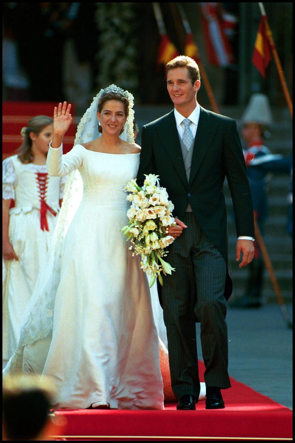La Infanta Cristina e Iñaki Urdangarin, el día de su boda, en 1997