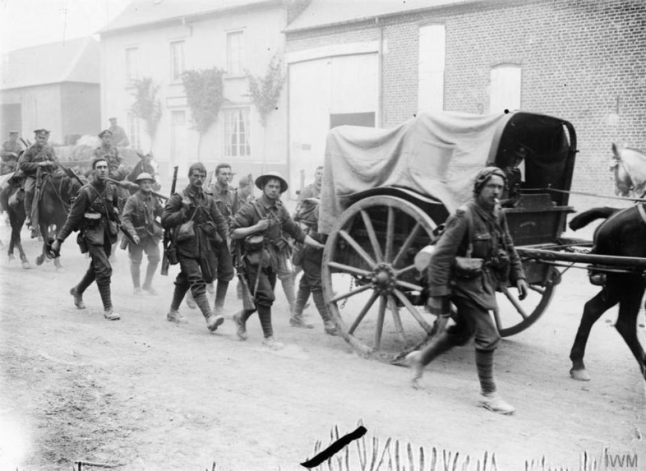 Soldados británicos durante la Batalla de Somme