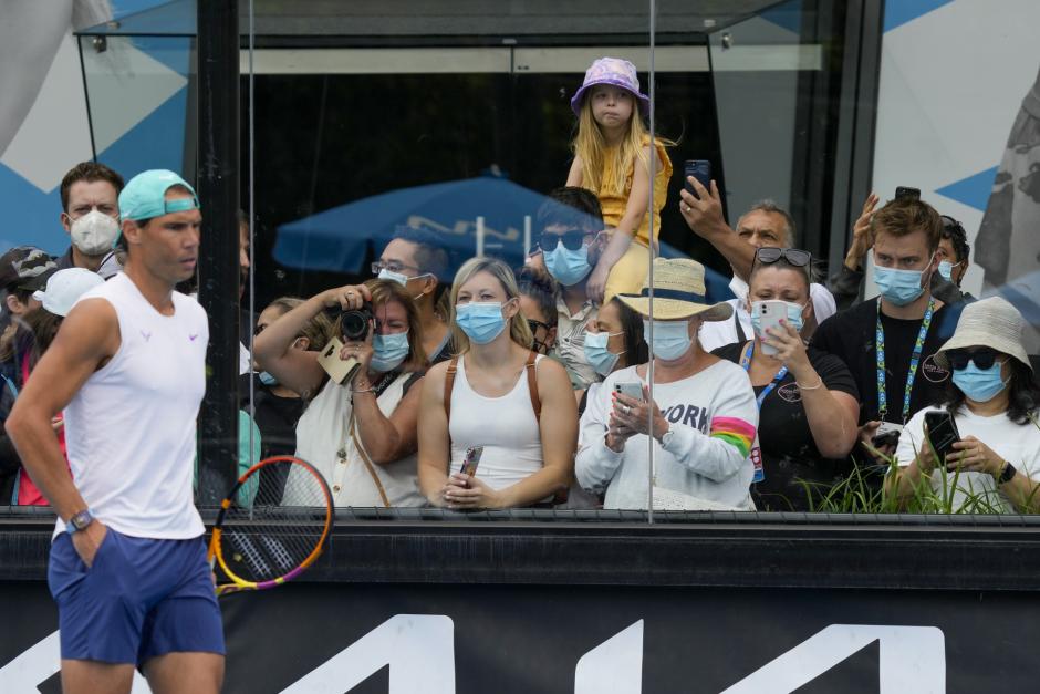 Rafael Nadal durante un entrenamiento previo a la final en Australia