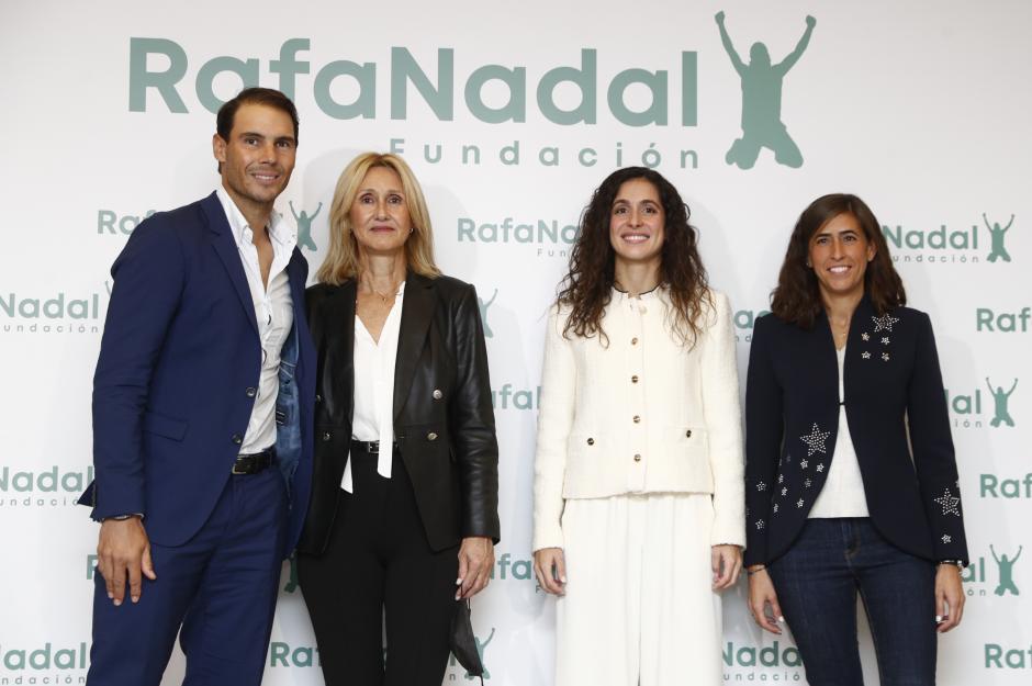 Tennisplayer Rafael Nadal with mother Ana Maria Parera and Xisca Perello during 10 aniversary Rafa Nadal Foundation in Madrid on Wednesday, 17 November 2021.