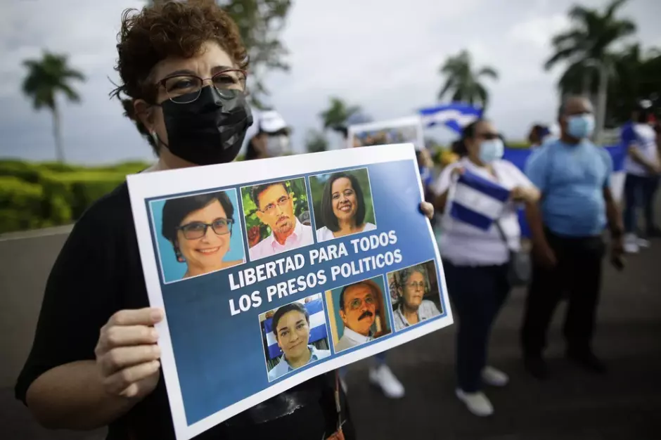 Manifestación de familiares de presos políticos en Nicaragua