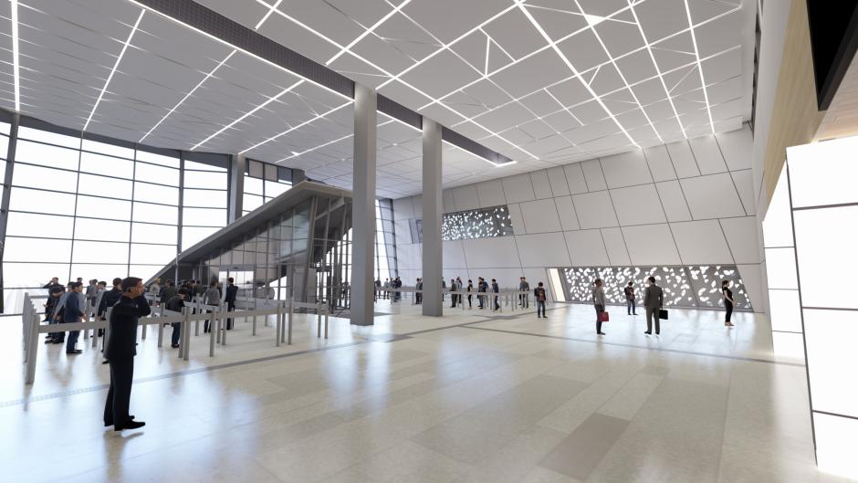 El futuro vestíbulo para el embarque a trenes de alta velocidad en la Estación Madrid Chamartín