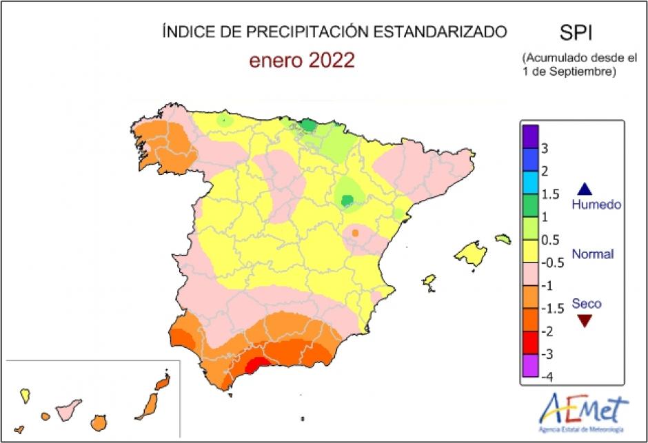 Índice de precipitación estandarizado 2022
