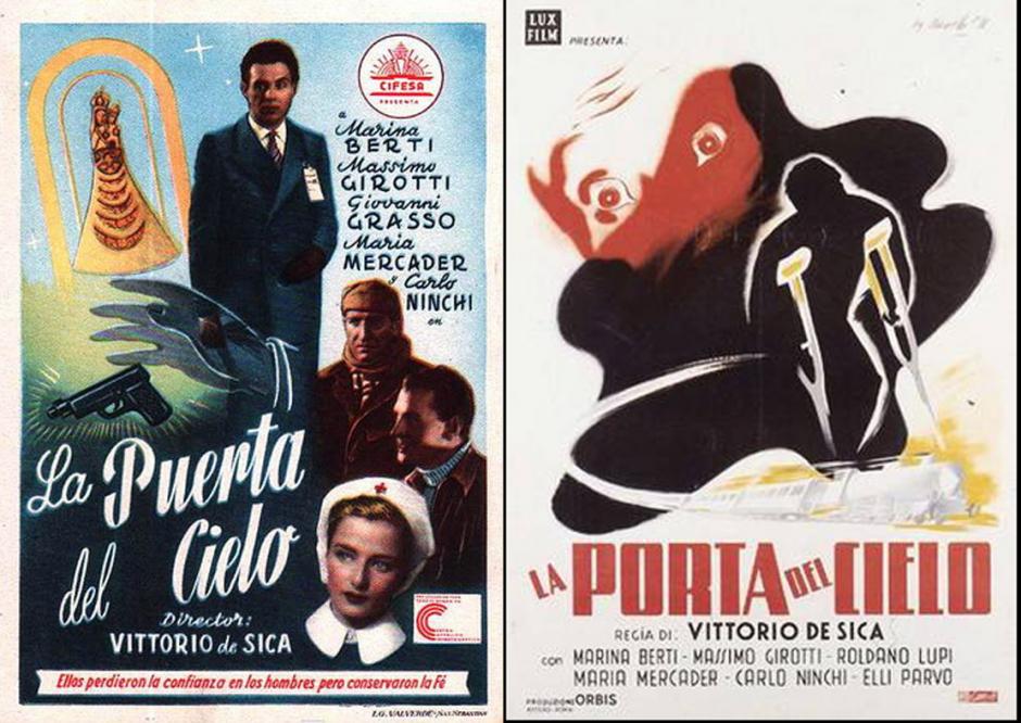 Imagen de los carteles de La puerta del cielo, la película dirigida por Vittorio de Sica