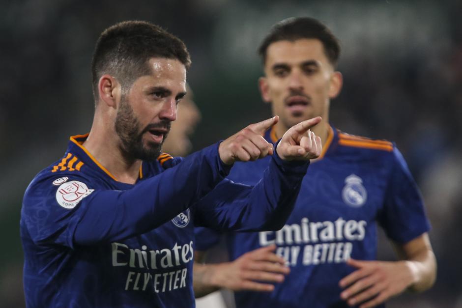 Isco celebra el gol contra el Elche en la Copa del Rey el pasado 20 de enero