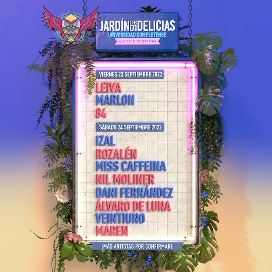 Festival Jardín de las Delicias cartel 2022