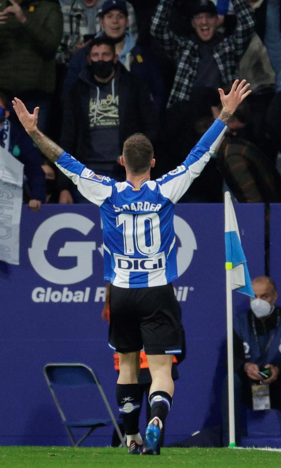 Darder celebra el primer gol del Espanyol