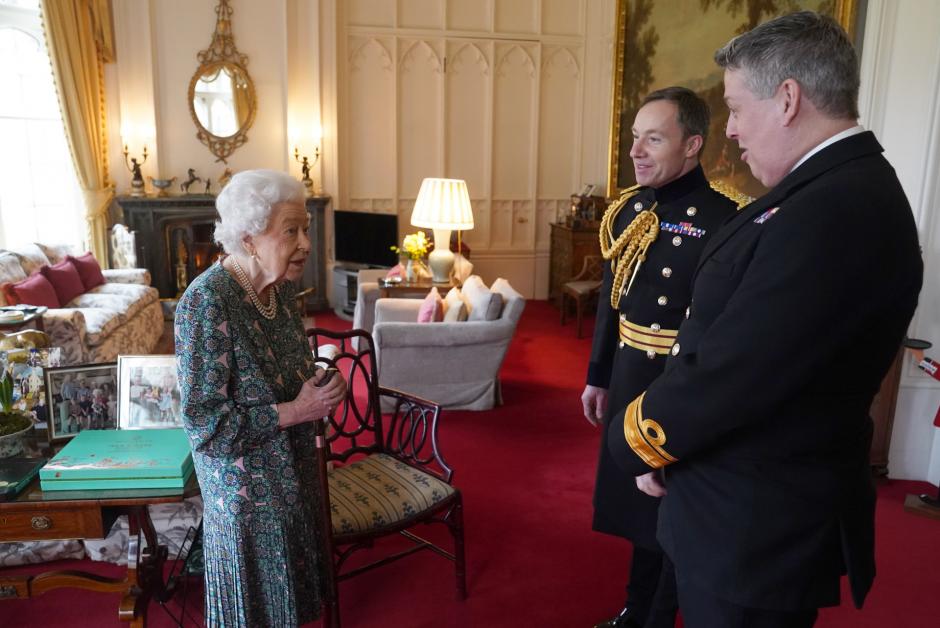 La Reina Isabel II, durante el encuentro de ayer