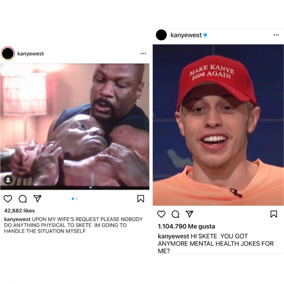 Las amenazas de Kanye West a Pete Davidson en Instagram