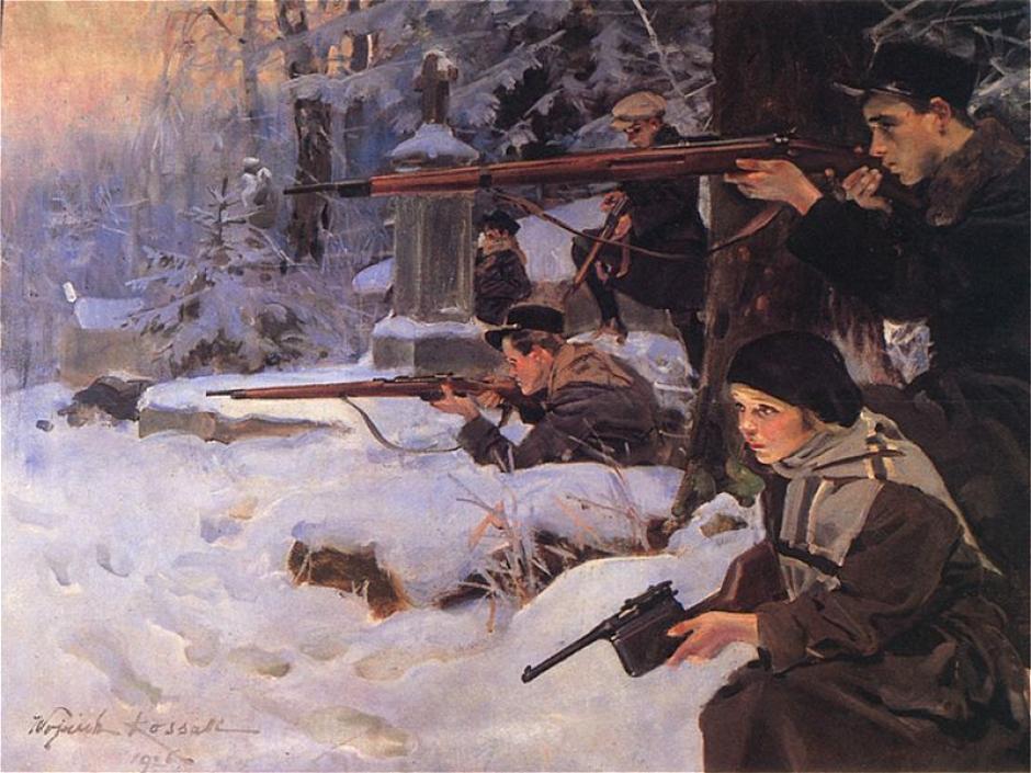Pintura de Wojciech Kossak sobre la Batalla de Leópolis