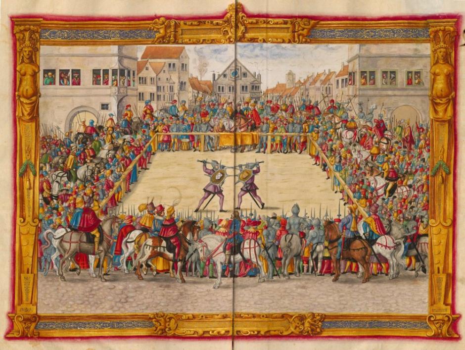 Cuadro de un duelo judicial en Augsburgo, en 1409