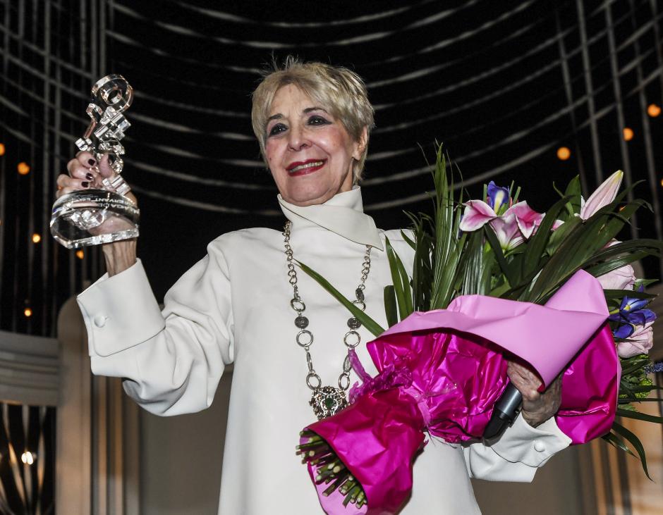 La actriz Concha Velasco durante la obra de teatro obra “El Funeral” en Málaga.
13/02/2019