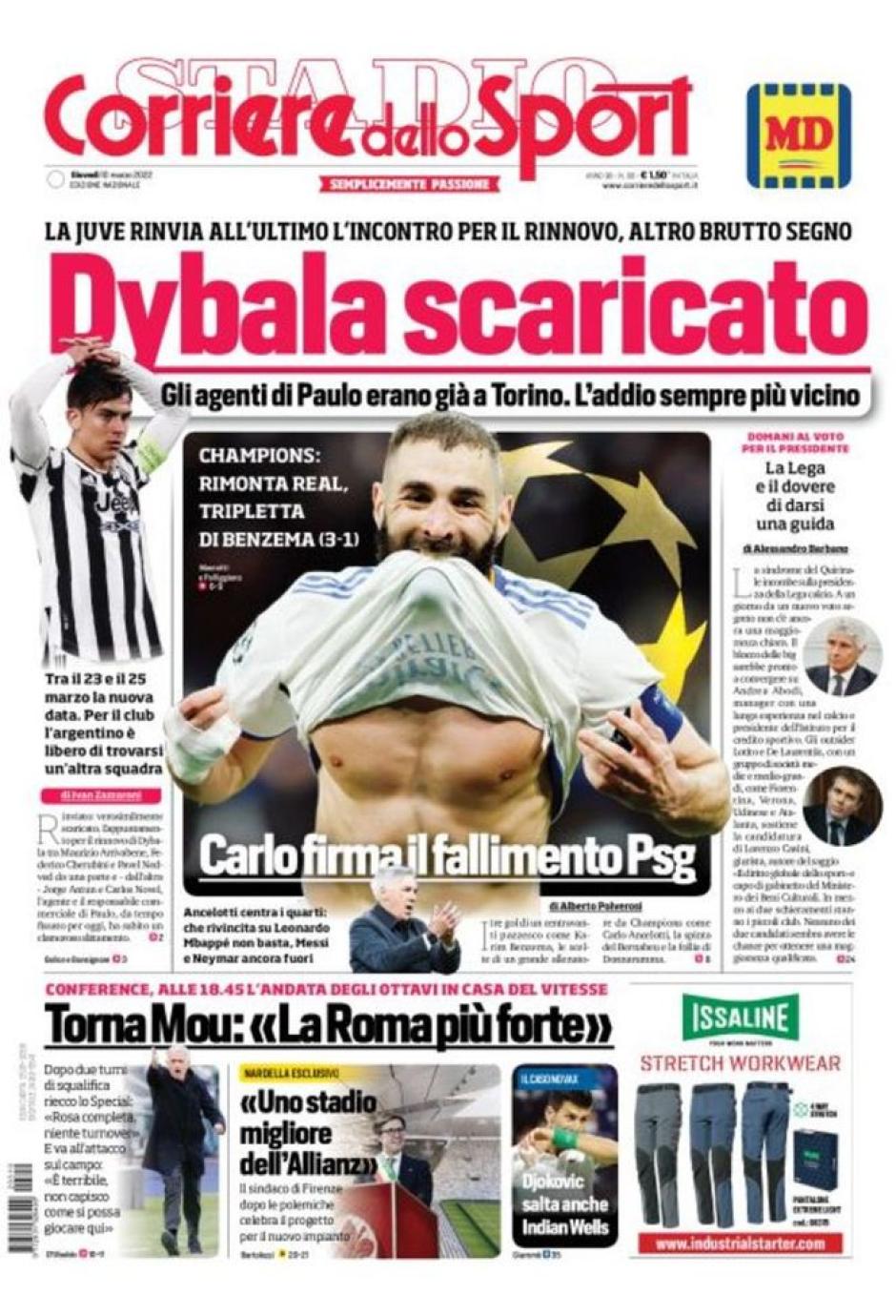 La prensa se rinde ante Benzema y carga contra la «catástrofe» del PSG