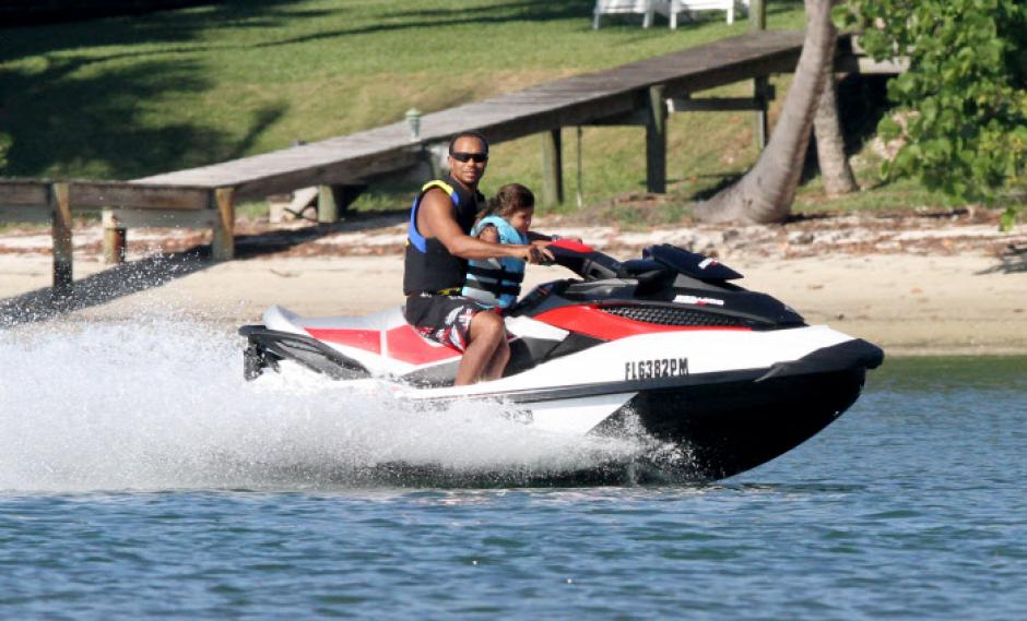 Tiger Woods y su hija, durante unas vacaciones en Florida