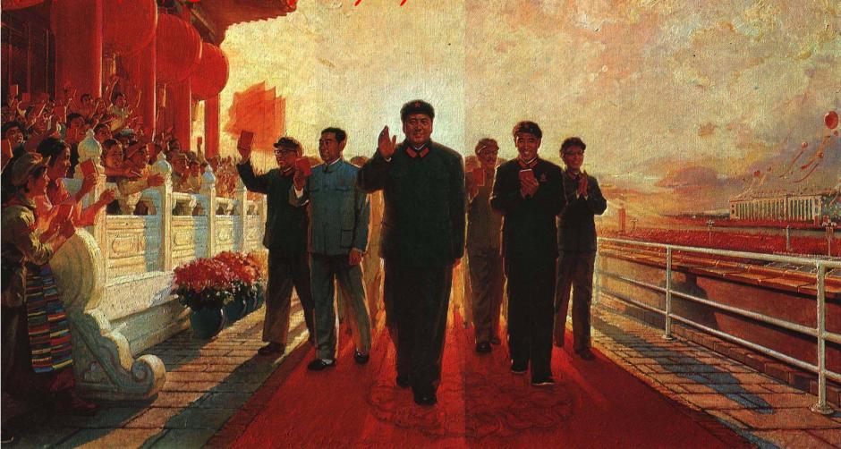 Óleo de propaganda a Mao hecho durante la Revolución Cultural