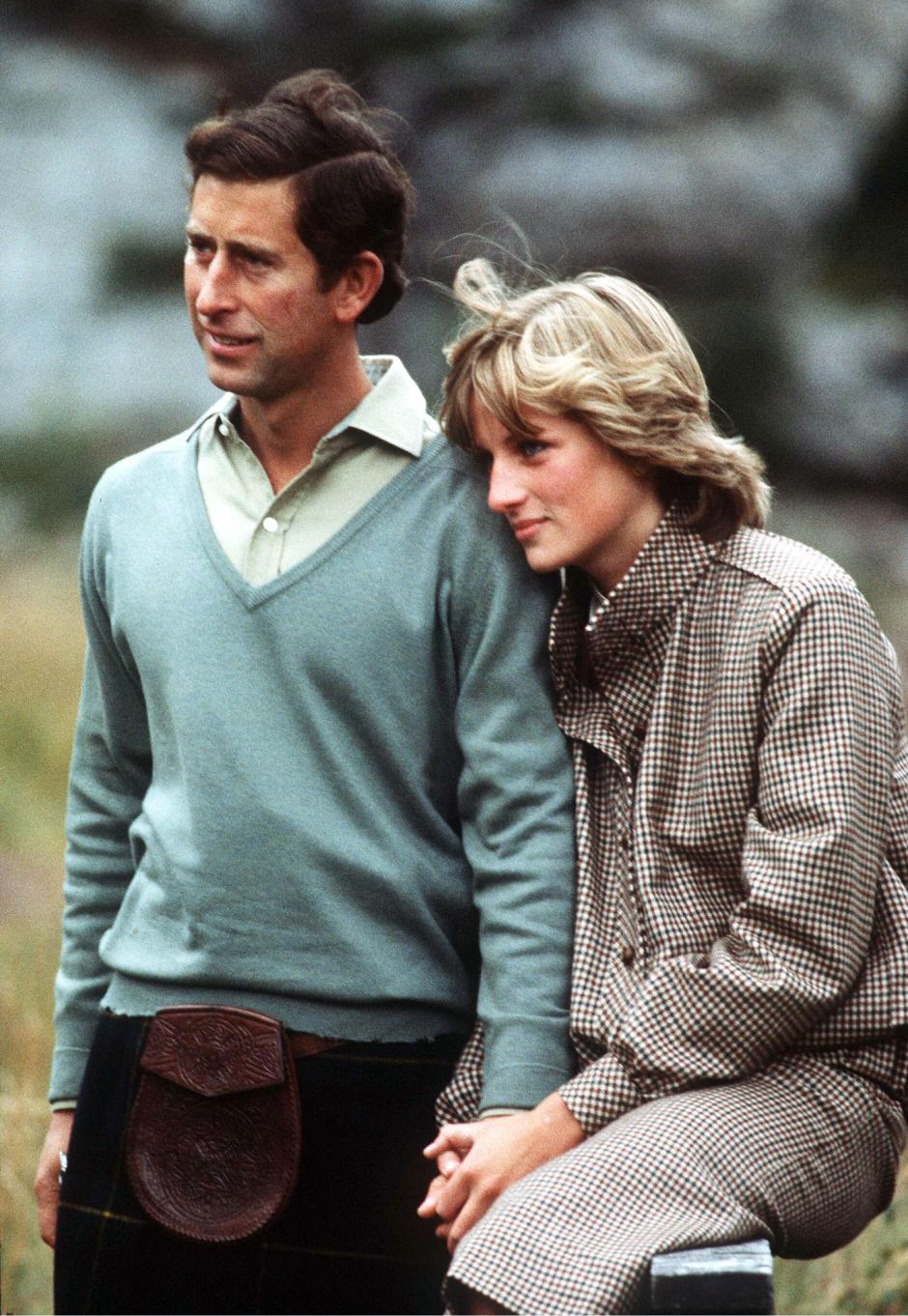 Prince Charles, Prince of Wales and Diana, Princess of Wales pose of the press on their honeymoon at Balmoral in Scotland in August 1981.