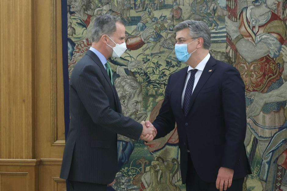 El Rey recibe al primer ministro croata en Zarzuela