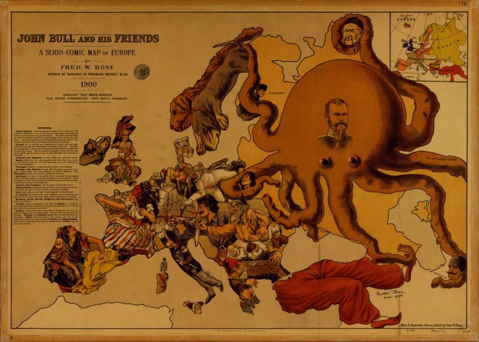 Mapa satírico de Europa en 1900