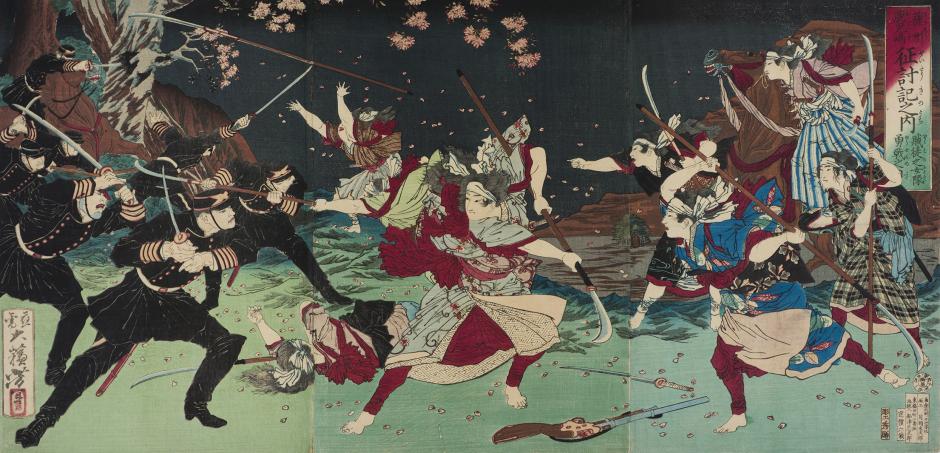 El ejército imperial contra los samuráis rebeldes durante la rebelión de Satsuma