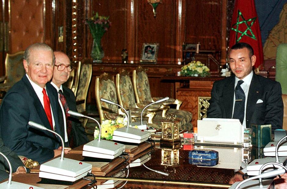 El Rey Mohammed VI reunido con James Baker en el Palacio Real de Rabat, Marruecos, 2000