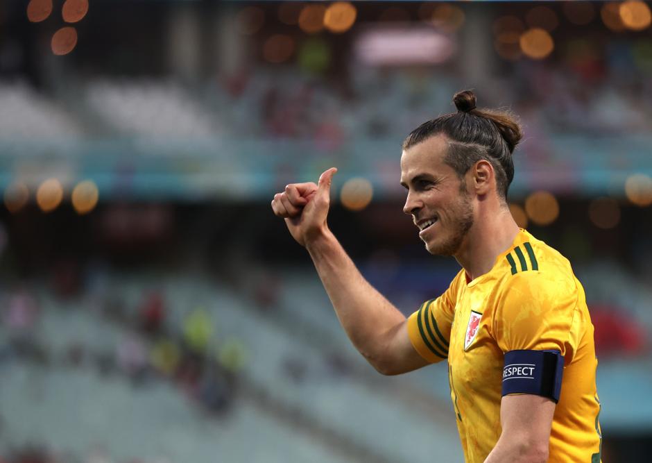 Gareth Bale con la camiseta de Gales en la Eurocopa de 2020