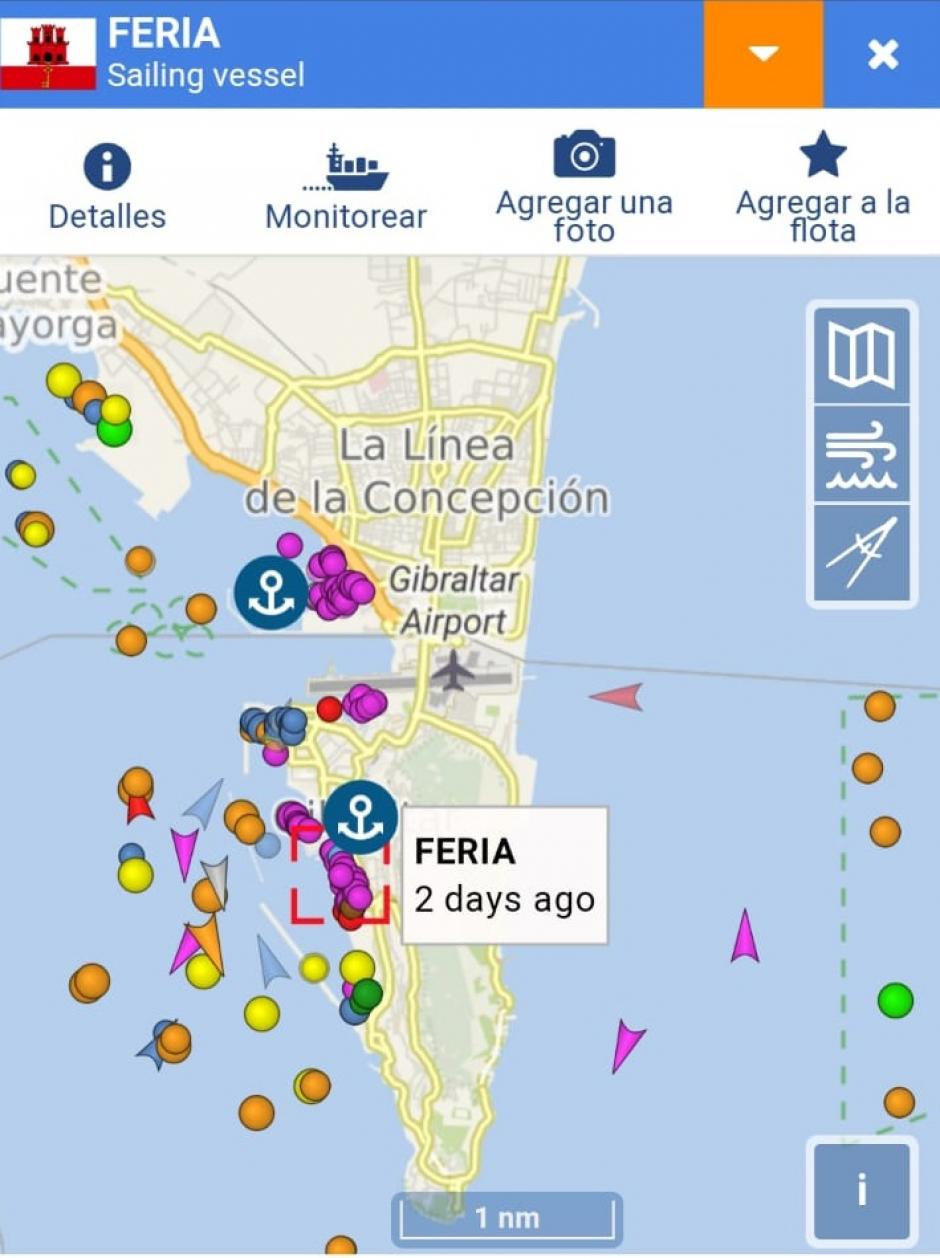 Localización del barco de Luis Medina