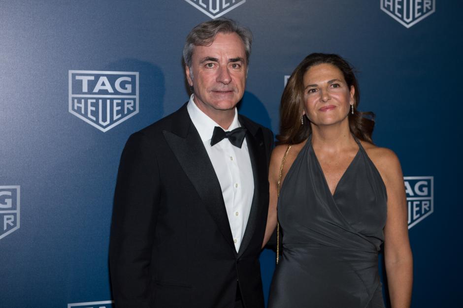 Carlos Sainz y su mujer, Reyes Vázquez, en un evento en 2019