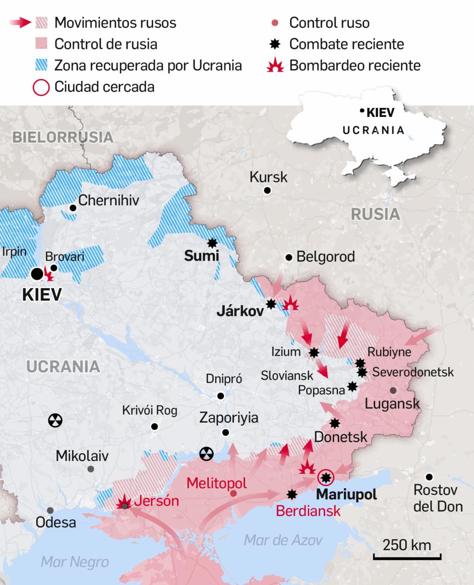 Mapa de la guerra de Ucrania: 15 de abril de 2022