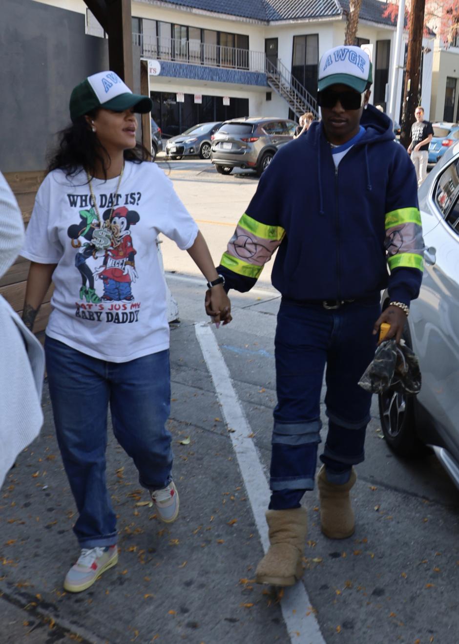 Singers Rihanna and ASAP Rocky in LA.