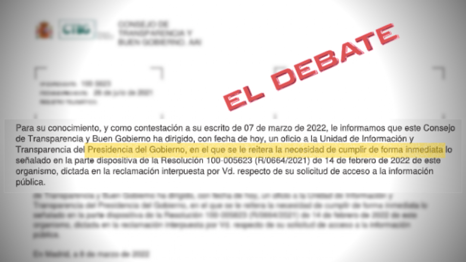 Documento oficial exigiéndole a Sánchez la entrega “inmediata” de sus supuestos acuerdos con Biden